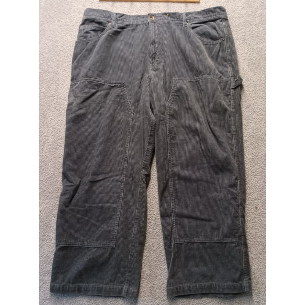 No Boundaries Men's Corduroy Carpenter Pants Gray 44x31 Relaxed‎